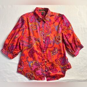 Ralph Lauren Orange and Purple Paisley Shirt